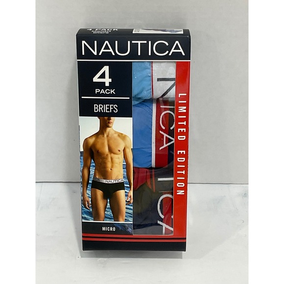 Nautica micro briefs men's underwear size small 28–30 limited edition 4 pack new - Picture 1 of 8